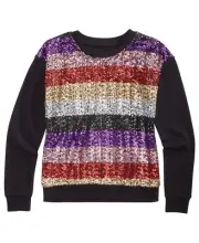 Epic Threads Big Kid Girls Rainbow Sweatshirt Size S Color Deep Black