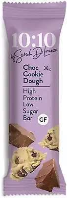 10:10 by Sarah Di Lorenzo Protein Snack Bar - Choc Cookie Dough 38G