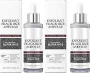 Gentle Exfoliating Ampoule – Black and White Rice Exfoliant, Rice Ampoule Duo Exfoliating Peeling Solution, Rice Exfoliator for Face (Black*2pcs)
