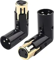 Tuperoymse 2PCS Audio Adapter Plug Adjustable Male to Female Right Angle XLR Microphone Cable Adapter XLR Adapter Plug (XLR 90 Degree Adapter)