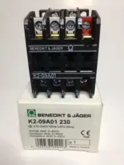 BENEDIKT&JAGER K2-09A01-230 4KW AC23 3POLE CONTACTOR WITH 240VAC COIL & 1 Closed