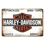 2x Harley-davidson Motor Cycles Tin Metal Sign Rustic Look Vintage Man Cave