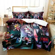 v2931 Bed Sheets Anime Helluva Blitzo Boss Bedding Set Duvet Cover Bed Set Quilt Cover Pillowcase Comforter king Queen Size Boys Adult 3-Piece Bedding