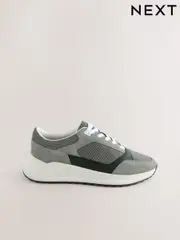 Grey/Black Smart Casual Lace Up Trainers (AG7300) | $100