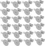 [TEMPNAP] Stylish Stainless Steel Earring Findings 100pcs Flat Backs Posts Locking Hardware for Earring Making