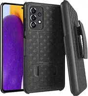for Samsung Galaxy A52 Case with Belt Clip Holster Phone Belt Holder, Kickstand Slim Cover Phone Case for Galaxy A52 - Black