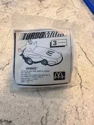McDonalds TURBO MACS Grimace SEALED MINT Happy Meal Toy Vintage 88 PULL BACK NEW
