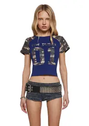 [Dolls Kill] Camo Raglan Tee (Fairfax)