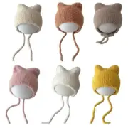 Soft Cat Ear Baby Beanies Cap Infant Ear Protections Hat Cartoon Warm Bonnet Cap
