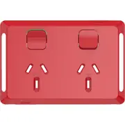 Clipsal Pro Series, cover frame, 2 switches & 2 sockets, 10 A, Red - P3025C-RD