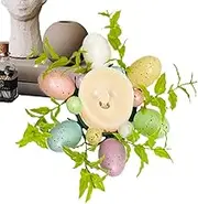 Djowyh Pillar Candle Wreath, Egg Candle Wreath, Pillar Candle Ring Wreath with Eggs, Desk Flower Decor for Candles, Table Ornaments, Centrepiece for Bedroom