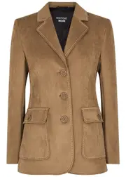 Boutique Moschino Brown Faux Suede Blazer - Beige - 14 14
