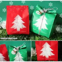 在飛比找蝦皮購物優惠-紅&綠雪花聖誕樹可立式平口餅乾袋/蘋果牛軋糖糖果蛋糕包裝袋
