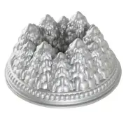 Nordic Ware Pine Forest Bundt, Sparkling Silver, 9 Cup Pine Forest Bundt, 9 Cup