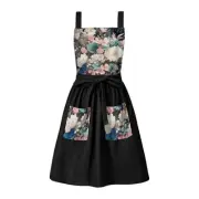 Vintage Cute Apron Dress for Women with Pockets,Cross Back Pinafore Aprons for