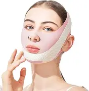 Reusable Chin Strap, V-shaped Chin Face Tightening Band, Face Lifting Mask for Women, Pink