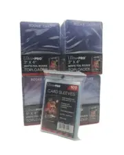 (100) Ultra Pro White Foil Rookie Card Topload Card Holder Toploaders + Sleeves