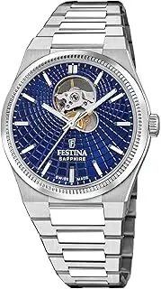 [Festina] Swiss Made Rivé Open Heart Automatic (40mm) Blue Dial / Stainless Steel Bracelet F20053/2