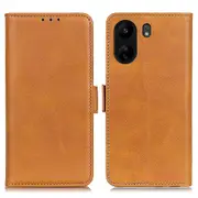 For Xiaomi Redmi 13C/Poco C65 4G Case PU Leather Cowhide Texture Phone Shell with Stand and Wallet