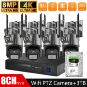 4K 8MP IP POE SYSTEM UHD 4CH/8CH CHANNEL NVR CCTV DUAL LENS CAMERA SECURITY LOT