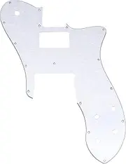 Musiclily Pro 16 Holes Single H Guitar Pickguard For USA/Mexico Fender 72 Tele Custom Style Electric Guitar, 4Ply White Pearl