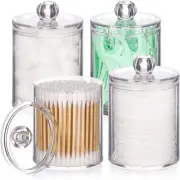 Tbestmax 4 Pack Qtip Holder - Restroom Bathroom Organizers and Storage Clear