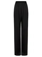 Matteau | Relaxed Satin Pant in Black | The UNDONE