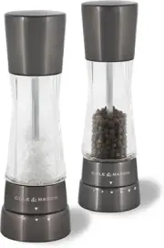 Stylish Derwent Manual Salt and Pepper Mill Set with Durable Sprinkle Mechanism