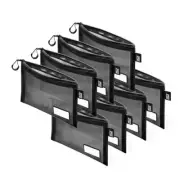 - Zipper Mesh Bags 7"x 5" Size S Clear Pouch for Pack of 4 Black Shadow