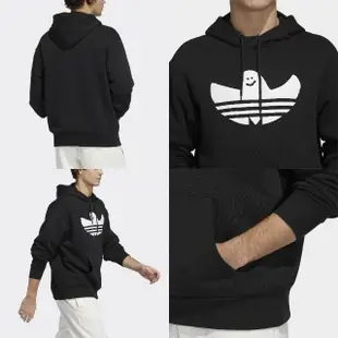 【adidas 愛迪達】帽T Graphic Shmoo Hoodie 男女 愛迪達 幽靈 連帽上衣 內刷毛 保暖 黑 白(GJ0843)