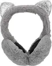 [COLLBATH] Cat Ears Earmuffs Protectors Beanie Faux Ear Muffs for Women Cat Dog Fleece Sleep Mask Headphones Ear Warmer Warmers Ear Protection Cats Tail Favor White Plush