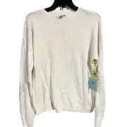 CeCe White Faux Pearl Embellished Mock Neck Sweater Size Medium New