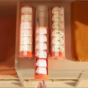 Drawer Type Underwear Storage Box 6 Grids Panties Socks Organizer Closet