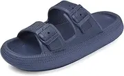 [VONMAY] Cloud Slides Slippers for Women Men Shower Sandals Non Slip Soft Sole Thick Foam Double Buckle Adjustable House Shoes