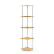 Turn-n-Tube Corner Shelf 5-Tier Shelving Unit Beech/White