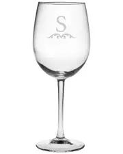 Susquehanna Glass Monogrammed Set of Four 19oz Austen Wine Glass Monogrammedes, (A-Z)