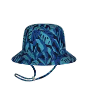 Dozer Boys Bucket Hat - Navy Leaf Print - Darkwood