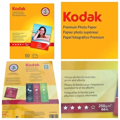Kodak Premium Photo Paper for inkjet printers, 50 Sheets Glossy Finish, 8.5 X 11