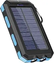 Portable Solar Charger - Portable Station, Solar Cell Phone Charger | 20000mah Wireless Type C Output Fast Charger, Solar Panel Charger with Led Flashlights for Cell Phone Outdoor Fishing