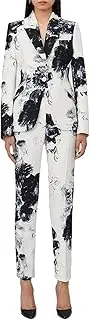 [HEYDHSDC] Women's Fashion Floral Printed Blazer Suit Jacket Pencil Pants Set 2Pcs