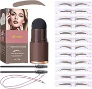 Getaria Eyebrow Stamp Stencil Kit, 1# Eyebrow Powder Stamp Makeup with 12 Reusable Eyebrow Stencils, Eyebrow Powder Stamp Long Lasting Waterproof for Perfect Brow
