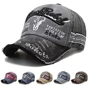 Men's Baseball Cap Sun Hat Trucker Hat Black Blue Cotton Embroidered Vintage Fashion Casual Street Daily Letter Adjustable Sunscreen Breathable