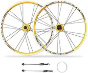 MirOdo 20 Holes Folding Bike Wheelset 20 Inch 406 451 Black/Red/Yellow Aluminum Alloy Wheels Disc Brake Quick Release 100/135mm Bike Wheelset for 7 8 9 10 11 Speed Cassette