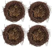 Gatuida 4pcs Vivid Bird Nest Statue for Crafts Natural Looking Decorative Bird Nests for Garden Decor for Filling with Eggs Candies Rustic Home and Office Accent