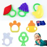 Toddlers Infant Silicone Fruit Baby Teether Teething Toy Ring Chewable Soother
