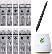 ACEPORTE Uni Jetstream EDGE 0.28mm Oil-based Ballpoint Pen Black Body + 10 Black Refills, Sticky Notes Value Set