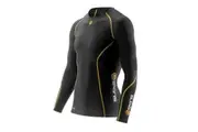 Skins Mens Compression Long Sleeve Top - Black/ Yellow - US S