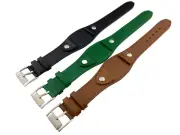 20mm 22mm Brown/Black/Green Genuine Leather Strap Band fit FOSSIL Watch Buckle