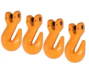 3/8" Grade 100 Clevis Grab Hook Lifting Chain Forged Alloy Orange (4 Pack)