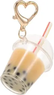 [TENDYCOCO] Milk Tea Pendant Purse Key Fob Keychain Keyring Backpack Pendant Car Keyring Pendant Backpack Pendants Bubble Tea Accessories Earphone Case Charm Plastic